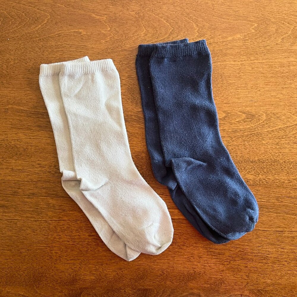 Lands' End navy and white crew socks *free in bundle*